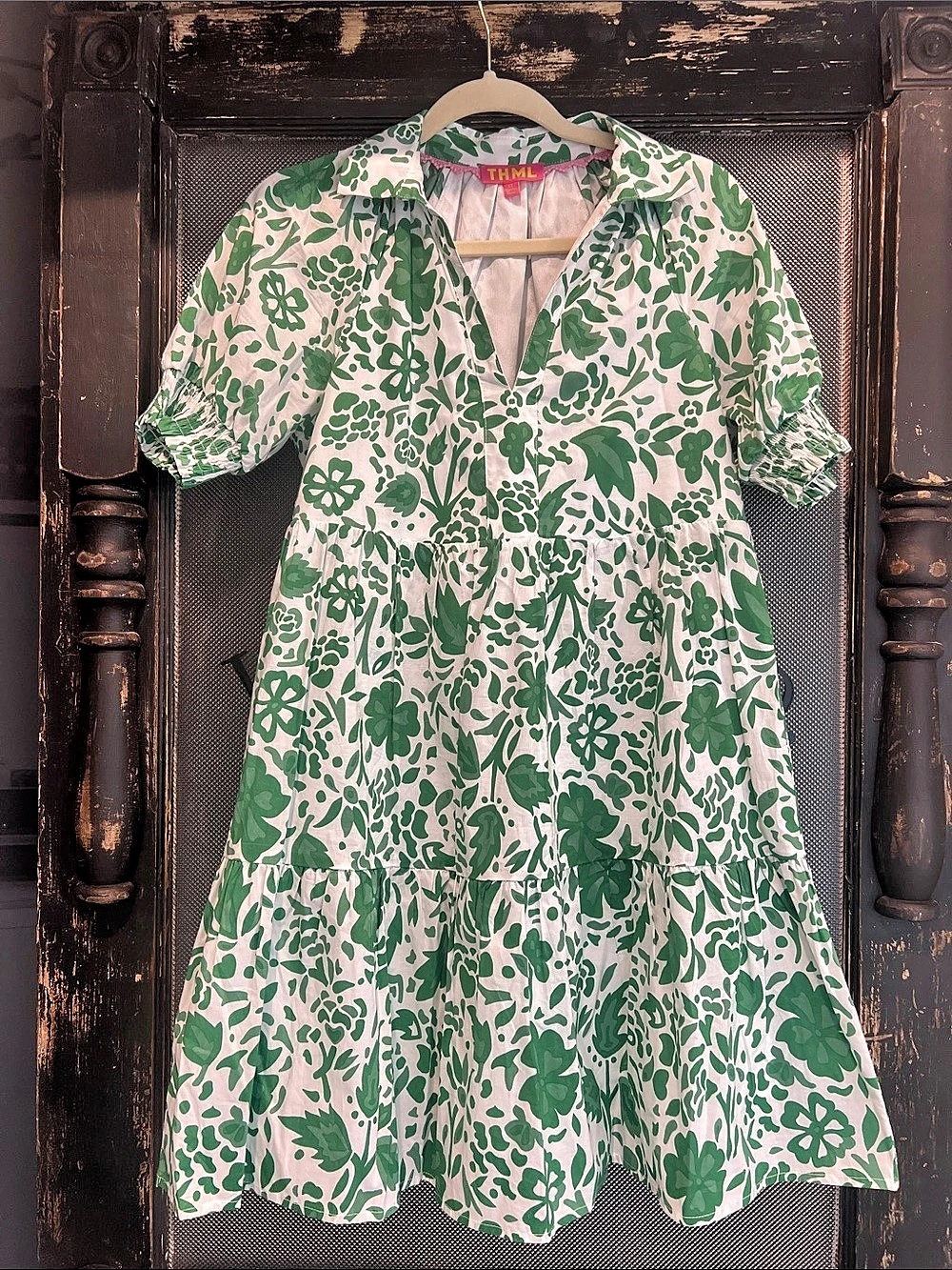THML Floral Mini Dress in Green & White Size XS
